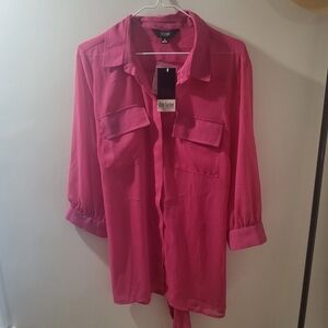 Slim Factor By Investments Blouse Size M NWT